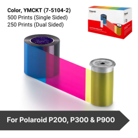 7-5104-2 – Polaroid Color Ribbon Kit for P200, P300 & P900, YMCKT-500 Prints